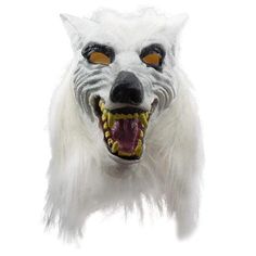 White Wolf Mask Werewolf Face, Wolf Masks, Be Unrecognizable, White Werewolf, Werewolf Mask, Carnival Christmas, Korean Face Mask, Wolf Skull, Wolf Costume