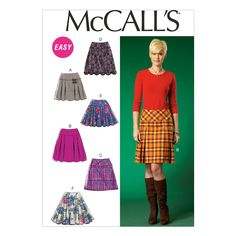 PRICES MAY VARY. Size: A5 (6-8-10-12-14) Includes pattern pieces and sewing instructions Made by McCall's Patterns Copyright 2014 Printed in the U.S.A. Flared Skirt Pattern, Skirt Patterns, Classic Skirts, Easy A, Mccalls Sewing Patterns, Skirt Patterns Sewing, Womens Sewing Patterns, Vogue Patterns, Sewing Skirts