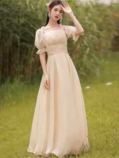 Size: XS, Style: Style C Victorian Bridesmaid Dress, Garden Bridesmaid, Dresses Victorian, Wedding Party Bridesmaid, Gown Bridesmaid, Party Night Club, Champagne Bridesmaid, Long Slip Dress, Long Sleeve Dress Formal