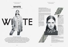 an article from the magazine white featuring two models