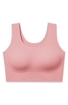 Supersoft fabric along with a wireless design give you the support you need and disappears under clothing in this comfortable bra that's ideal for those with smaller band sizes paired with larger cup sizes. Slips on over head Scoop neck Removable soft cups Partially lined 77% nylon, 23% elastane Hand wash, line dry Imported Lingerie Scoop Neck Bra With Built-in Support, Sports Bra With Micro-elastic Fit And Soft Touch, Sports Bra With Soft Touch And Micro-elastic Fit, Sports Bra With Micro-elastic Soft Touch, Pink Full Coverage Sports Bra With Built-in Bra, Soft Touch Sports Bra With Stretch, Sports Bra With Soft Touch Stretch, Supportive Seamless Scoop Neck Bra, Pink Nursing Bra With Built-in Stretch