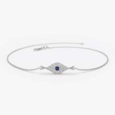 14k Diamond and Sapphire Evil Eye Bracelet – FERKOS FJ Sapphire Bracelet With Diamond Accents As Gift, Sapphire Bracelets With Diamond Accents As Gift, Elegant Evil Eye Bracelet With Diamonds As Gift, Sterling Silver Diamond Gemstone Bracelet As A Gift, Elegant Silver Bracelets With Diamond Eyes, Elegant Yellow Gold Evil Eye Bracelet, Sterling Silver Diamond Bracelet With Gemstone, Sterling Silver Bracelet With Gemstones In White Gold, Diamond Gemstone Bracelets As A Gift