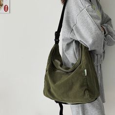 UAKISS - Canvas Women Shoulder Bag Large Capacity Ladies Shopping Bags Casual Crossbody Bags Solid Color Student Messenger Bag Tas Denim, Handbags For School, Casual Crossbody Bag, Canvas Crossbody Bag, 가을 패션, Casual Tote, Canvas Shoulder Bag, Shoulder Tote Bag, Shopper Bag