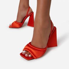 These Slingback Mules Put The F In Fabulous And Feature A Smooth Satin Fabric, Square Peep Toe Construction, Chunky, Sculpted Block Heel And Strap At Heel. Heel Height: 4.5”. True To Size On Most. Available In: Blue, Pink, Orange, Brown. Casual Slingback Pumps For Summer Evenings, Casual Slingback Pumps With Ankle Strap For Party, Casual Ankle Strap Slingback Pumps For Party, Casual Slingback High Heel Pumps For Party, Casual Evening Slingback Sandals For Summer, Casual Evening Slingback Sandals For Spring, Casual Slingback Sandals For Party With Heel Strap, Summer Fitted Slingback Pumps With Block Heel, Fitted Pointed Toe Slingback Sandals For Summer