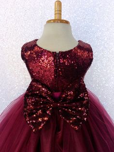 Chic Formal Burgundy Sequence Fishing Line 2 Layer Gown Satin | Etsy Fitted Sleeveless Christmas Ball Gown, Holiday Princess Dress With Bow, Christmas Princess Dress With Bow, Christmas Wedding Princess Dress With Bow, Tulle Holiday Dress For Wedding And Party Season, Tulle Holiday Dress For Wedding Party Season, Sleeveless Ball Gown For Christmas Wedding, Holiday Princess Dress With Bow For Dress-up, Christmas Fitted Gown For Dress-up