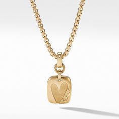 Crafted from 18K yellow gold, the Amulet collection showcases the primary material used in its exquisite design. Heart Amulet, Initial Fonts, Delicate Jewelry, Gold Collection, David Yurman, Exquisite Design, Things To Buy, Jewelry Pieces, Jewelry Accessories