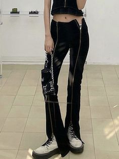 ⚡️Free Shipping 2022 Zipper Detail Split Flare Leg Pants Black L under $34.00 in Pants Online. Style: Casual, Street. Color: Black. Main Material: Polyester, Spandex. Fit Type: Slim fit. Design: Low Rise Waistline, Zip Fly Along Leg, Slim Flare Leg Fit, Split At Cuffs. {{variant.attr_product_promo}}. Check reviews and order Zipper Detail Split Flare Leg Pants today. Flare Leg Pants, Exclusive Fashion, Zipper Detail, Pants Black, Straight Leg Pants, Polyester Spandex, Leg Pants, Black Pants, Fashion Brand