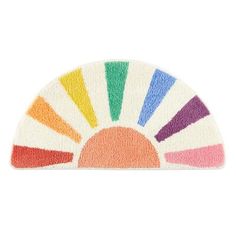 a rainbow fan on a white background