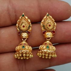 Discover the allure of Handmade Gold Jewelry at https://morvijewels.etsy.com/   Get a dazzling 25% off on all our 22k and 18k gold pieces. Don't miss out on this limited-time offer. Shop now and embrace the radiance of gold!Beautiful 22 Karat Gold Handmade Earrings jhumki Traditional Design jewelry Gold Purity- 22k yellow Gold Length - 3.3 cm approx Width - 1.2 cm approx Weight - 8.26 grams approx The earrings comes with artificial push  If you want real gold push please let us know. Thank You C Indian Style Wedding, Earrings Jhumka, 22k Gold Earrings, Handmade Gold Jewellery, Earrings Chandelier, Wedding Indian, Jhumki Earrings, Yellow Gold Earrings, Gold Piece