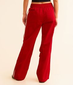 Vibrant M.I.U. Track Stretch Pant - Red Small, Women's Red Ultra high rise pant Rise measures 11 30 inseam Elasticized cinch tie waistband. 90% Nylon 10% Spandex. Hand wash cold water inside out. Do not bleach. Do not tumble dry. Do not iron. Apparel & Accessories > Clothing > Pants High Rise Bottoms With Drawstring And Relaxed Fit, High Rise Relaxed Fit Bottoms With Drawstring, Red Athleisure Bottoms With Elastic Waistband, Red Elastic Waistband Sweatpants For Fall, Red Cotton Sporty Bottoms, Red Sweatpants With Elastic Waistband For Fall, Red Relaxed Fit Full-length Pants, Sporty Red Pants With Elastic Waistband, Sporty Red Wide Leg Sweatpants