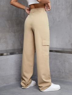 Flaunt a flattering silhouette with our High Rise Zipper Cargo Pant. These pants feature a high-waisted design that accentuates your waistline and adds a touch of sophistication to your look. The zipper closures provide both style and practicality, while the comfortable fit ensures all-day comfort. Specification: Style: Casual Pattern Type: Plain Type: Cargo Pants Details: Button, Pocket, Zipper Waist Line: High Waist Length: Long Fit Type: Regular Fit Fabric: Non-Stretch Material: Fabric Compos High Waist Non-stretch Bottoms With Zipper Closure, High Waist Pants With Zipper Closure, High Waist Beige Wide Leg Pants With Side Pockets, Beige High Waist Wide Leg Pants With Side Pockets, High Waist Pants With Side Zipper For Fall, Full-length Pants With Hip Pockets, High-waist Pants With Side Zipper For Fall, High Waist Versatile Bottoms With Zipper Closure, High Waist Bottoms With Zipper Closure