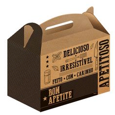 a cardboard box that is open and has some writing on it, including the words delicoso irrestivel fetto con - com + carino bon appetito