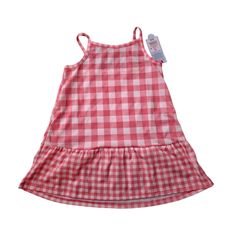 - Nwt - Size 4t & 5t - Coral Casual Pink Dress For Picnic, Cute Pink Plaid Dress For Spring, Cute Sleeveless Spring Plaid Dress, Plaid Sleeveless Dress For Playtime, Sleeveless Plaid Dress For Playtime, Casual Pink Plaid Dress With Ruffles, Casual Pink Plaid Summer Dress, Cute Pink Plaid Dress With Ruffles, Casual Pink Sleeveless Plaid Dress