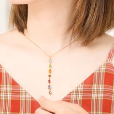 Colorful Geometric Shaped CZ 9K Gold Plated Sterling Silver Pendant – N O L O Elegant Multicolor Teardrop Pendant Jewelry, Elegant Rainbow Pendant Necklaces, Elegant Multicolor Necklace For Her, Elegant Multicolor Teardrop Pendant Necklace, Geometric Rainbow, Gold Drop Necklace, Elegant Necklaces, Drop Necklace, Gold Plated Sterling Silver