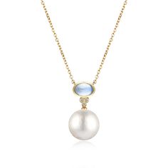 Products are offered in three styles. With baroque pearl With round baroque pearl Gemstones Only Details: 14K Solid Gold 5 x 7 mm Oval Moonstone｜Blue｜ Eye Clean Moonstone CTW: 0.90 Diamond Color-Clarity: G Color｜VS Clarity Diamond CTW: 0.04 Freshwater Baroque Pearl Approx. 15 x 25 mm Freshwater Round Baroque Pearl 12-13 mm Each baroque pearl, a unique treasure, is naturally cultivated, graced with its own distinctive texture. You can either wear the opalescent blue Moonstones alone for lightness Exquisite Oval Pearl Drop Jewelry, Exquisite Pearl Drop Jewelry, Elegant Baroque Gemstone Jewelry, Elegant Moonstone Pendant Jewelry, Oval Akoya Pearl Necklace With Pearl Pendant, Elegant Moonstone Jewelry With Pearl Pendant, White Baroque Pearl Necklace With Gemstone, Oval Pearl Pendant Necklace In Pearl White, Oval Pearl White Necklace With Pearl Pendant