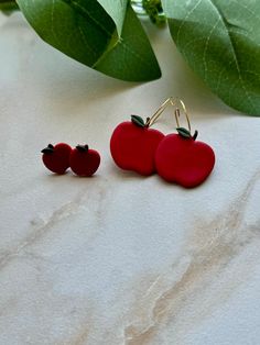 These lightweight polymer clay earrings will make the perfect gift for the educator in your life, or even yourself! Handmade with gold hoops. Trendy Clay Jewelry For Gifts, Everyday Personalized Polymer Clay Jewelry, Everyday Red Polymer Clay Jewelry, Apple Teacher, Teacher Apple, Gold Hoops, Red Apple, Polymer Clay Earrings, Clay Earrings