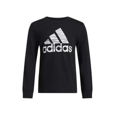 Give his wardrobe a sporty refresh with this boys' adidas logo graphic long sleeve tee. Give his wardrobe a sporty refresh with this boys' adidas logo graphic long sleeve tee. Click on this KIDS APPAREL & SHOES GUIDE to find the perfect fit and more! FEATURES Crewneck Long sleeves Graphic on chest Jersey knit constructionFABRIC & CARE Cotton Machine wash Imported Size: 4. Color: Black. Gender: male. Pattern: camo. Long Sleeve Activewear With Logo Print For Streetwear, Sporty Long Sleeve Activewear With Logo For Streetwear, Adidas Logo Long Sleeve Activewear For Sports, Adidas Long Sleeve Activewear For Sports, Sportswear Long Sleeve T-shirt With Logo Print, Long Sleeve Adidas Activewear For Sports, Sports Activewear With Graphic Print And Long Sleeves, Long Sleeve Sports Activewear With Graphic Print, Long Sleeve Graphic Print Activewear For Sports