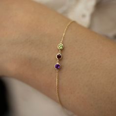 Yellow gold,Amethyst, Garnet and Peridot Material: Solid Gold (not gold plated or gold filled) Available Gold Color: Yellow gold, rose gold and white gold Karat: 14 K (585) Gold grams: gr Diamond color: F-G Color Amethyst, Garnet, Peridot: 0.10 ct Birthstone diameter: 3 mm Made to order CUSTOM BIRTHSTONE BRACELET 1- Please select gold color and quantity of birthstones from the menu. 2- Please select length from the menu. 3- Please write your preferred birthstones in the order you want to the ''P Yellow Gold Amethyst Bracelet, Yellow Gold Bracelets With Amethyst Gemstone, Yellow Gold Amethyst Bracelets With Gemstone, Yellow Gold Amethyst Gemstone Bracelets, Amethyst Yellow Gold Bracelets With Gemstones, Dainty Gold Gemstones, Gold Bracelets With Gemstone Accents As Gift, Gold Bracelet With Gemstone Accents In 14k Gold, Gold Bracelets With Gemstone Accents In 14k Gold