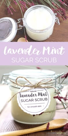 Scrubs Recipes, Easy Sugar Scrub, Mint Sugar Scrub, Mint Sugar, Diy Sugar Scrub Recipe, Diy Scrubs, Lavender Sugar Scrub, Săpunuri Handmade