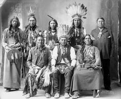 an old black and white photo of native americans