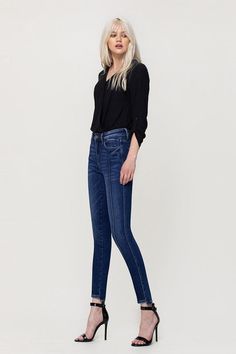 The "High Rise Ankle Skinny Jeans" are the epitome of versatile denim fashion. With their high-rise waist, they provide a flattering fit and elongate the legs, making them a staple for any body type. The ankle-length design adds a modern touch, making these jeans perfect for both casual and dressed-up occasions, ensuring you look effortlessly chic wherever you go. Material: 70% Cotton, 27% Polyester, 2% Viscose, 1% Spandex Fabric: Stretch, Non-sheer Fit: Skinny Embellishment: Pockets Length: Lon Tube Romper, Halter Neck Maxi Dress, Rush Dresses, Fall Jeans, Drawstring Dresses, Flying Monkey Jeans, Flying Monkey, Sheer Fabrics, Trendy Dresses