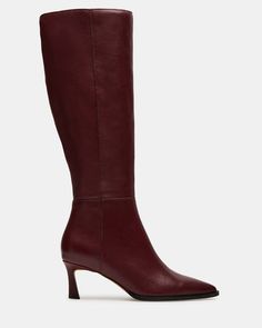 LUCID Burgundy Pointed Toe Kitten Heel Boot | Women's Boots Kitten Heel Boots, Burgundy Boots, Booties For Women, Ny Style, Burgundy Shoes, Heel Boot, Spring Clothes, Burgundy Wine, Designer Boots