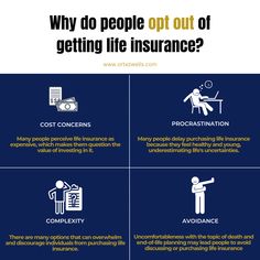 four different types of life insurance info sheet with the words, why do people opt out of getting life insurence?