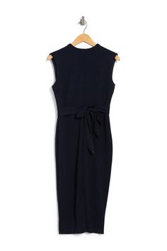 A flattering belted waist adds a feminine touch to this chic mock neck sheath dress.Fit: this style fits true to size. Classic Workwear Dress With Tie Waist, Chic Sheath Dress For Career, Chic Sheath Career Dress, Classic Fitted Midi Dress With Tie Waist, Career Bodycon Midi Dress, Classic Fitted Dress With Tie Waist, Chic Midi-length Bodycon Dress For Career, Knee-length Workwear Dresses With Tie Waist, Chic Bodycon Dress For Business Casual