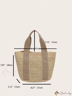 BirdinBag - Chic Double Handle Straw Bag with Contrast Taping Paper Sizes Chart, Tape Design, Details Pictures, Inch Bag, Word Wrap, White Space, Bag Bag, Design Product, Paper Size