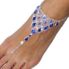 Sapphire Bracelet Jewelry For Party, Summer Wedding Jewelry With Rhinestones, Adjustable Metal Anklet For Wedding, Summer Party Jewelry With Rhinestones, Summer Party Jewelry With Bling, Summer Party Bracelet Jewelry, Gold Crystal Jewelry For Summer, Summer Gold Crystal Jewelry, Blue Jewelry For Summer Party