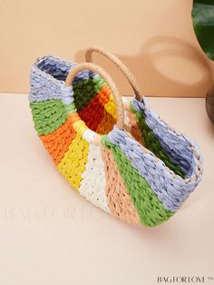 BagForLove - Vacation Essential: Dual-Handled Color Block Straw Bag Product Description Color Multicolor Pattern Type Colorblock Bag Size Large Style Vacation Type Straw Bag Material Straw Size Chart INCH CM Bag Length Bag Width Bag Height Handle Height 16.1 inch 3.1 inch 8.7 inch 4.7 inch Bag Length Bag Width Bag Height Handle Height 41 cm 8 cm 22 cm 12 cm Details Pictures Similar Products h2 { text-align: center; } /* æ¢è¡ */ li{ white-space: normal; word-break: break-all; word-wrap: break-w Yellow Top Handle Beach Bag, Casual Multicolor Bucket Shoulder Bag, Colorful Bucket Bag For Daily Use, Multicolor Double Handle Vacation Bag, Multicolor Top Handle Crochet Bag For Travel, Multicolor Satchel Bag For Vacation, Colorful Casual Shoulder Beach Bag, Colorful Casual Beach Shoulder Bag, Multicolor Satchel For Vacation