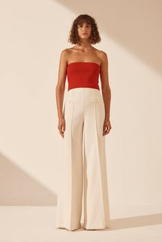 BASIC TUBE TOP - SAILOR RED hover 70s Glamour, Red Tops, Work Chic, Shona Joy, White Trousers, Active Life, Vision Board 2023, Red Top, China Fashion