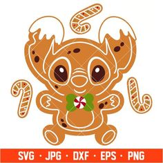 a cute little koala bear with a candy cane in its mouth and the words svg