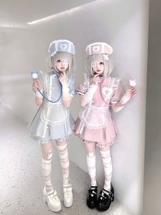 Yamikawaii Outfit, Yami Kawaii Outfit, Kawaii Nurse, Yami Kawaii Fashion, Menhera Fashion, Ruffle Trim Shorts, Cosplay Clothes, Puff Sleeves Dress, Transparent Fabric