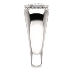 a white gold ring with diamonds on it