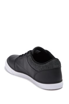 This sleek low-top sneaker made from smooth leather with a knit collar is one you can pair with casual and more polished looks alike. Leather and textile upper/textile lining/synthetic sole Imported Classic Synthetic Skate Shoes With Vulcanized Sole, Casual Synthetic Skate Shoes With Rubber Sole, Classic Low-top Synthetic Skate Shoes, Black Synthetic Skate Shoes With Textured Sole, Casual Synthetic Skate Shoes With Cushioned Footbed, Classic Synthetic Skate Shoes With Contrast Sole, Modern Synthetic Skate Shoes With Rubber Sole, Synthetic Sneakers With Contrast Sole For Skateboarding, Black Textile Sneakers For Skateboarding