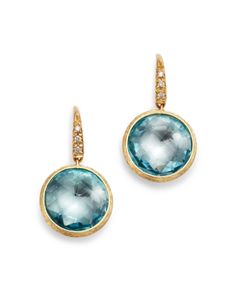 Marco Bicego 18K Yellow Gold Jaipur Color Blue Topaz & Diamond Drop Earrings Yellow Gold Earrings With Blue Topaz And Gemstone Accents, Marco Bicego, Shiny Things, Diamond Drops, Luxe Gifts, Diamond Drop Earrings, Online Earrings, Jaipur, Blue Gold