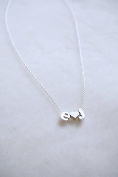 Couples Necklace - Personalized Necklace, Tiny Letter Necklace, Gift for Girlfriend, Couples Initials Necklace, Lowercase Alphabet Necklace by YsmDesigns on Etsy Personalized White Charm Necklaces For Valentine's Day, Personalized White Charm Necklace For Valentine's Day, Valentine's Day Personalized White Charm Necklace, Cute Anniversary Jewelry For Valentine's Day, Customized Initial Pendant Name Necklace For Valentine's Day, Minimalist Silver Initial Necklace For Valentine's Day, Silver Minimalist Initial Necklace For Valentine's Day, Anniversary Gift Name Necklace, White Name Necklace For Valentine's Anniversary