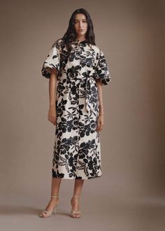 Floral puffed sleeves dress - Women | Mango USA Chic Midi Dress With Gathered Short Sleeves, Chic Short Sleeve Dress With Gathered Sleeves, Chic Belted Puff Sleeve Dress For Daywear, Chic Puff Sleeve Dress With Floral Print For Daywear, Chic Tie Waist Dress With Puff Sleeves, Chic Puff Sleeve Dress With Tie Waist, Chic Dress With Puff Sleeves And Tie Waist, Chic Midi Dress With Kimono Sleeves For Brunch, Chic Puff Sleeve Dress With Floral Print