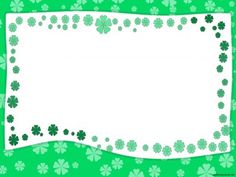 a green and white background with shamrocks