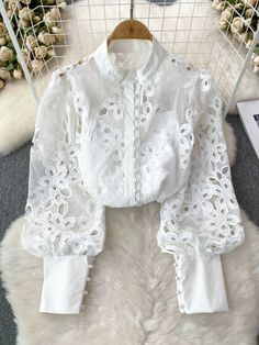 womens retro palace style lace blousesMaterial:laceColor:apricot,black,pink,rose red,whiteStyle:vintageFeatures:looseSize(CM):one size 1inch=2.54cmlength:64,sleeve:64,bust:68-122&ltp&gtAll items will arrive in 20-25 business days, if you have an emergency, please contact us to upgrade logistics.&lt/p&gt&ltbr/&gt&ltp&gtNeed to add 16 dollars fast shipping(Arrive in 10-14 days).&lt/p&gt&ltbr/&gt Chic Long Sleeve Blouse With Lace Patchwork, Elegant Long Sleeve Lace Top With Patchwork, Long Sleeve Lace Top For Spring, Elegant Long Sleeve Lace Patchwork Top, Non-stretch Lace Top For Spring, White Lace Patchwork Blouse For Party, Chic Long Sleeve Lace Top With Lace Collar, Spring Party Blouse With Lace Patchwork, Feminine Long Sleeve Top With Crochet Lace