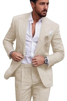 Product details Fabric type 50% Linen, 30% Cotton, 20% Viscose;Linen Suit for Men Package includes:Jacket+Pants, 2-Piece Suit. Care instructions Dry Clean Only Origin Imported SIZE CHART 【How to choose Size】XXS≈US 34,XS≈US 36,S≈38, M≈US 40,L≈US 42,XL≈US 44,XXL≈46,3XL≈US 48,4XL≈US 50,5XL≈US 52,6XL≈US 54. Our items are true to size, please refer to size chart under description. About this item 【Suit Feature】Our linen suits for men is made of superior linen. Skin-friendly, soft, breathable, lightwe Linen Suit For Men, Mens Linen Suit, Linen Suits For Men, Beach Wedding Suits, Seersucker Suit, Summer Beach Wedding, Pieces Men, Linen Men, 2 Piece Suit