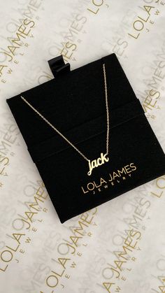 This small necklace features the name of your choice in a beautiful script font. Example is shown in all lowercase letters. First letter uppercase is available also. Available in: 14K Yellow, White or Rose Gold Length is based on how many letters Height is approx. 5mm - 7mm - varies per letter and uppercase/lowercase Up to 10 letters only FINAL SALE 14k Gold Personalized Signature Jewelry, Yellow Gold Name Necklace For Anniversary, Classic Initial Necklace For Personalized Gift, 14k Gold Nameplate Necklace With Initials, Custom Name 14k Gold Necklace For Anniversary, Dainty Name Necklace For Anniversary, Elegant Custom Name Charm Necklace For Anniversary, 14k Gold Initial Necklace Gift, Signature Jewelry With Initials For Personalized Gift