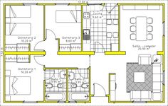 the floor plan for a two bedroom apartment with an attached kitchen and living room area