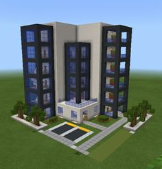 an image of a modern building in minecraft