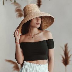 Carin Cylindrical Straw Hats High Tops Women, Wide Brim Straw Hat, Simply Fashion, Boho Hat, Straw Hats, Sun Hats For Women, Protect Yourself, Turbans, Affordable Clothes