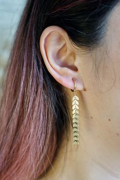 14k Gold Filled Dangle Cartilage Earrings, Gold Dangle Cartilage Earrings With Ear Wire, 14k Gold Filled Drop Earrings With Dangling Charms, Artistic Earrings, Ear Earrings, Different Light, Cute Packaging, Mirror Designs, Ear Piercings