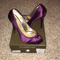 Bebe Platform Heels. Size 10 Color Plum. New Never Worn. Plum Shoes, Plum Heels, Cheap Heels, Purple Flats, Purple Heels, Wedding Pumps, Bright Winter, S 10, Purple Wedding