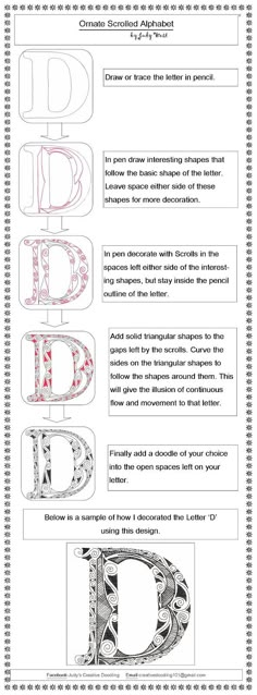 an instruction manual for the letter d