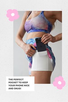 The perfect pocket to keep your phone nice and snug! NEW Breeze Runners | New Arrivals! | Electric Euphoria Collection | Shop aloha inspired tanks, tees, activewear, and accessories at Love Fitness Apparel - designed with aloha in Hawaii Functional Summer Activewear With Built-in Bra, Versatile Compressive Summer Sports Bra, Versatile Compressive Sports Bra For Summer, Sporty Activewear With Functional Pockets For Pilates, Fitted Yoga Activewear With Functional Pockets, Fitted Activewear With Functional Pockets For Yoga, Fitted Activewear For Yoga With Functional Pockets, White Nylon Activewear For Pilates, Athleisure Activewear With Functional Pockets For Pilates